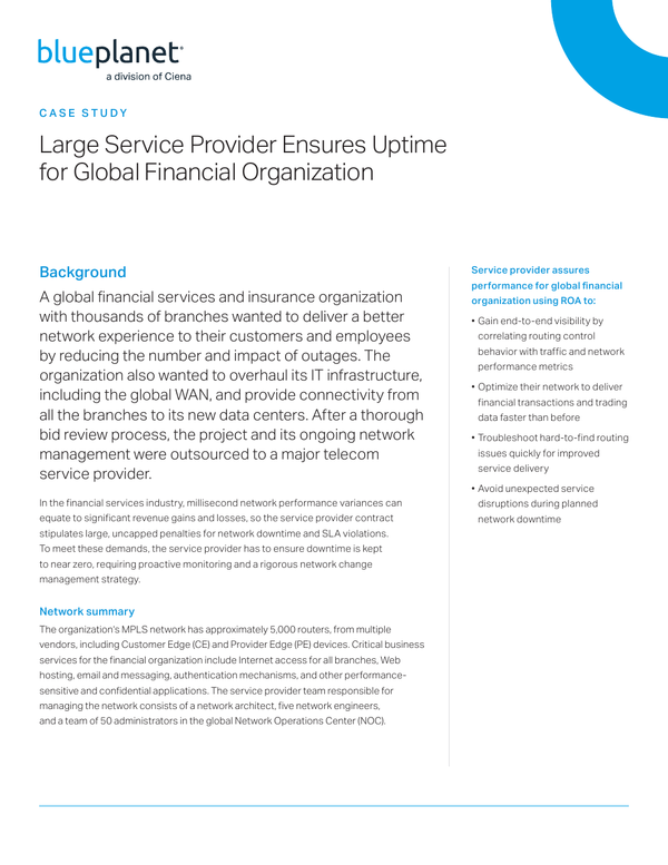 Large Service Provider Ensures Uptime for Global Financial Organization ...