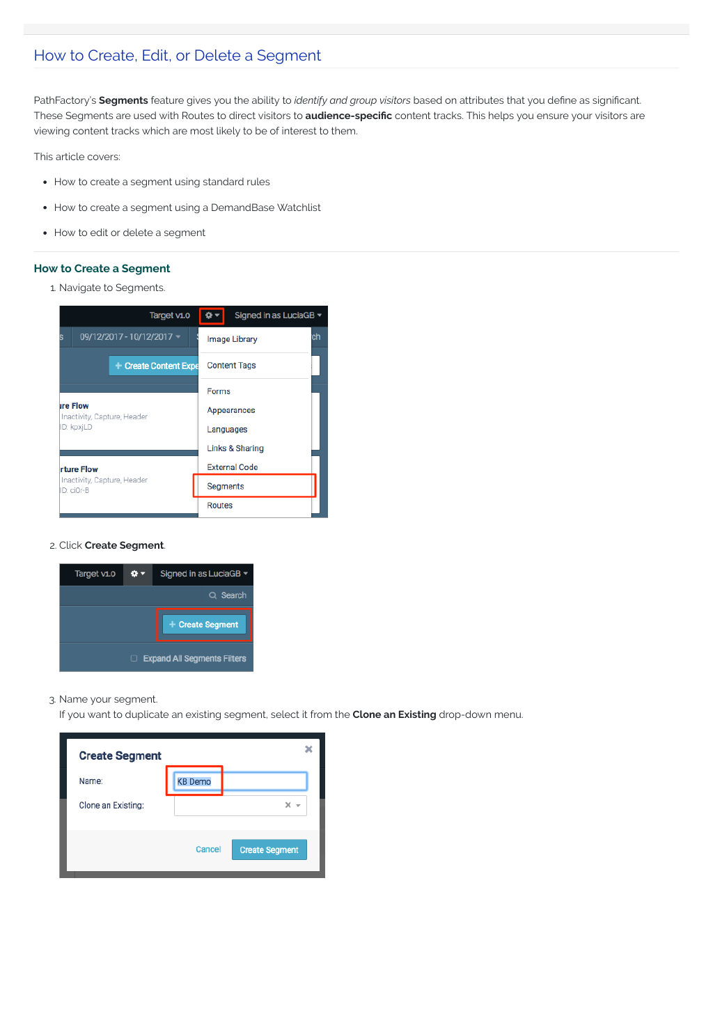 How To Create, Edit, Or Delete A Segment