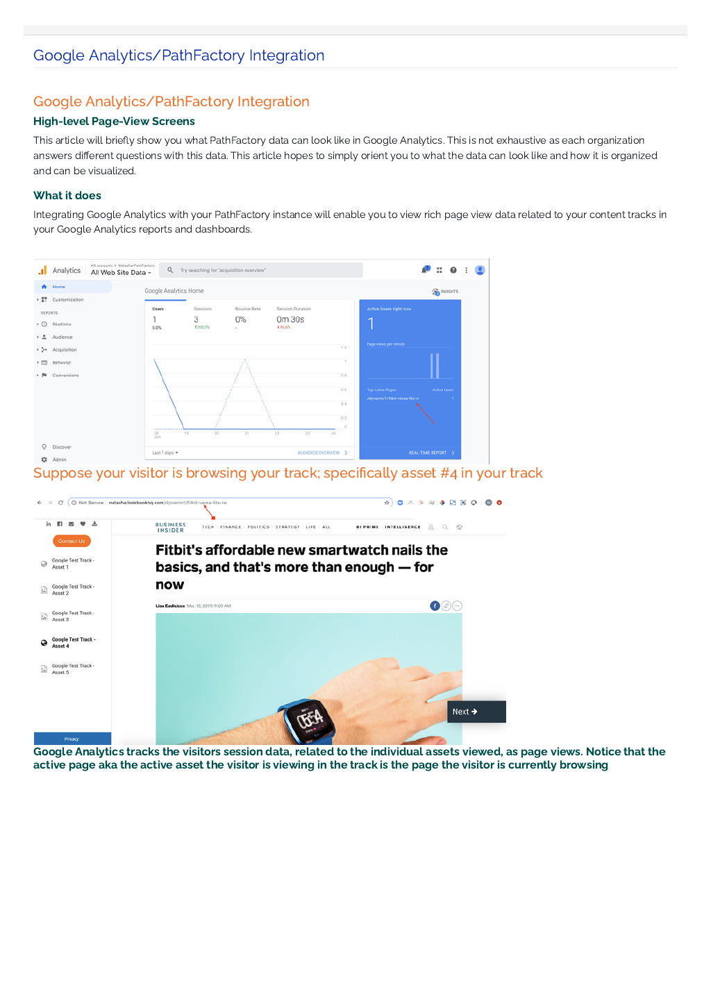 Google Analytics PathFactory Integration Overview