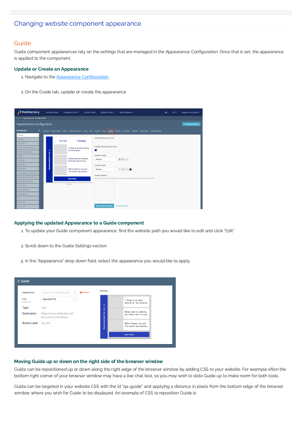 9) Changing Website Component Appearance