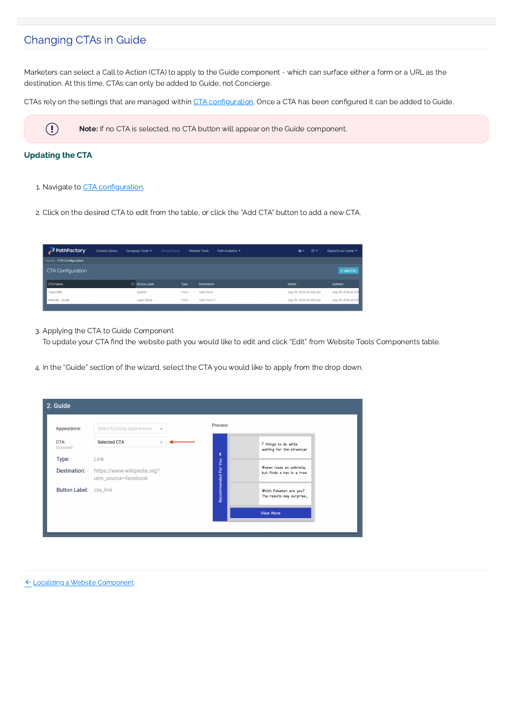 11) Changing CTA's In Guide