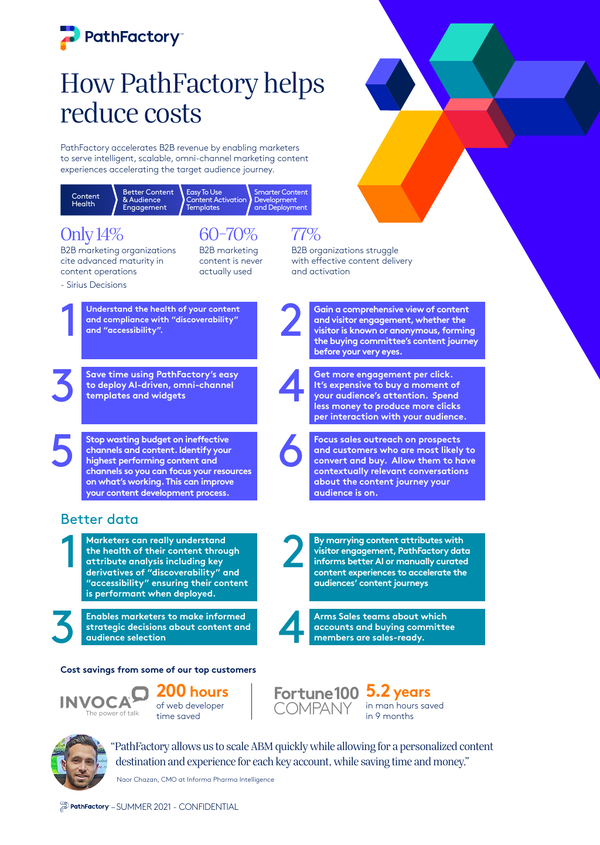 PathFactory Helps Reduce Costs Overview