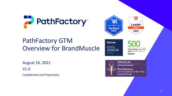 PathFactory GTM overview for Brand Muscle