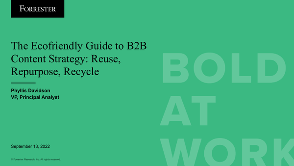 [Webinar Slides] Forrester: The Ecofriendly Guide To B2B Content Strategy