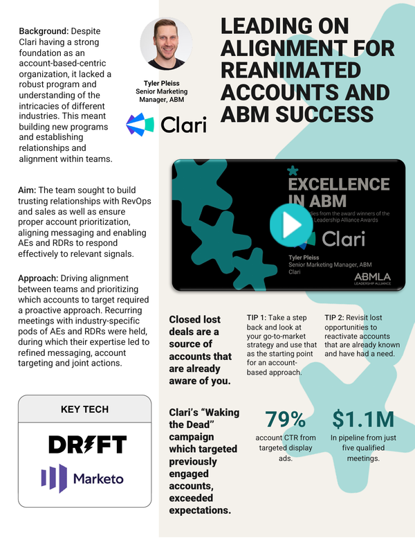 Clari: ABMLA Excellence Awards