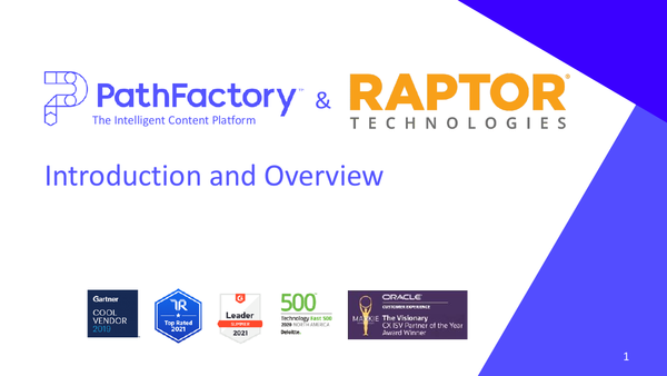 [Slides] PathFactory & Raptor Technologies - Introduction