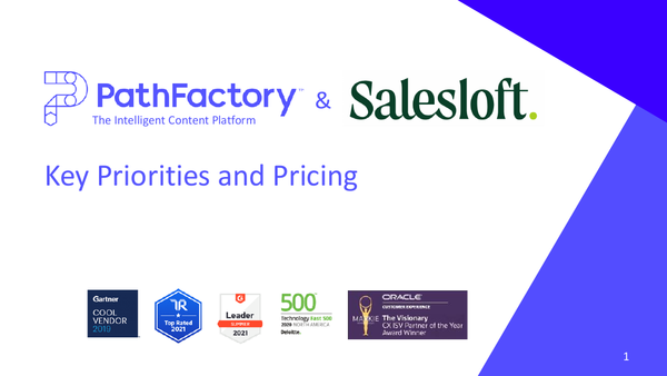 [Slides] PathFactory& Salesloft - Overview and Pricing