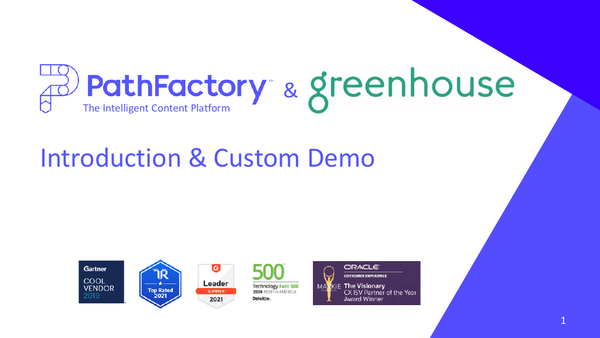 [Slides] PathFactory & Greenhouse - Introduction